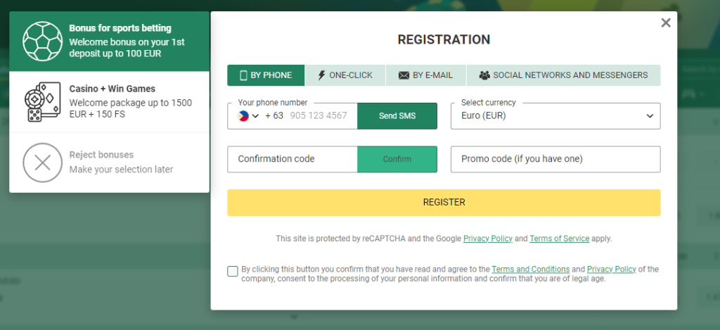 Betwinner Registration 